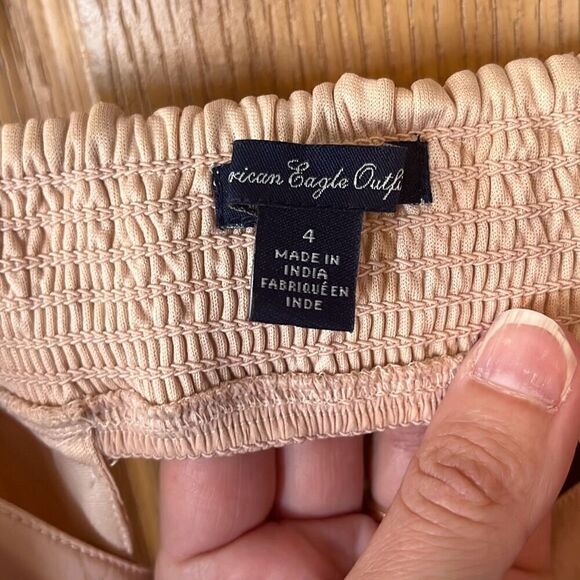 American Eagle Cream Blush Beaded Summer Dress Size 4 - Picture 7 of 9